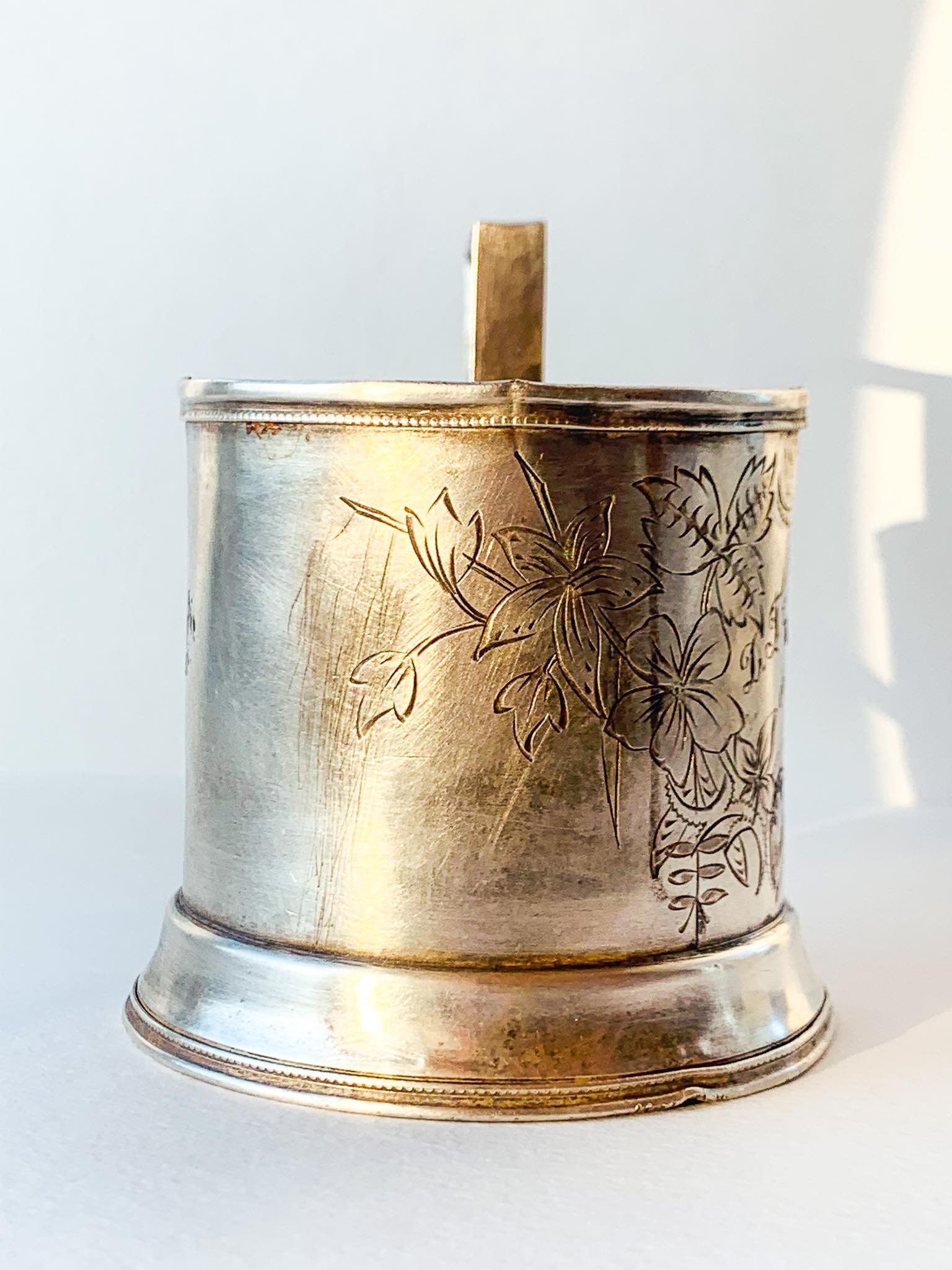 1902 Antique Imperial Russian Sterling Silver 84 Glass Tea Cup Etsy