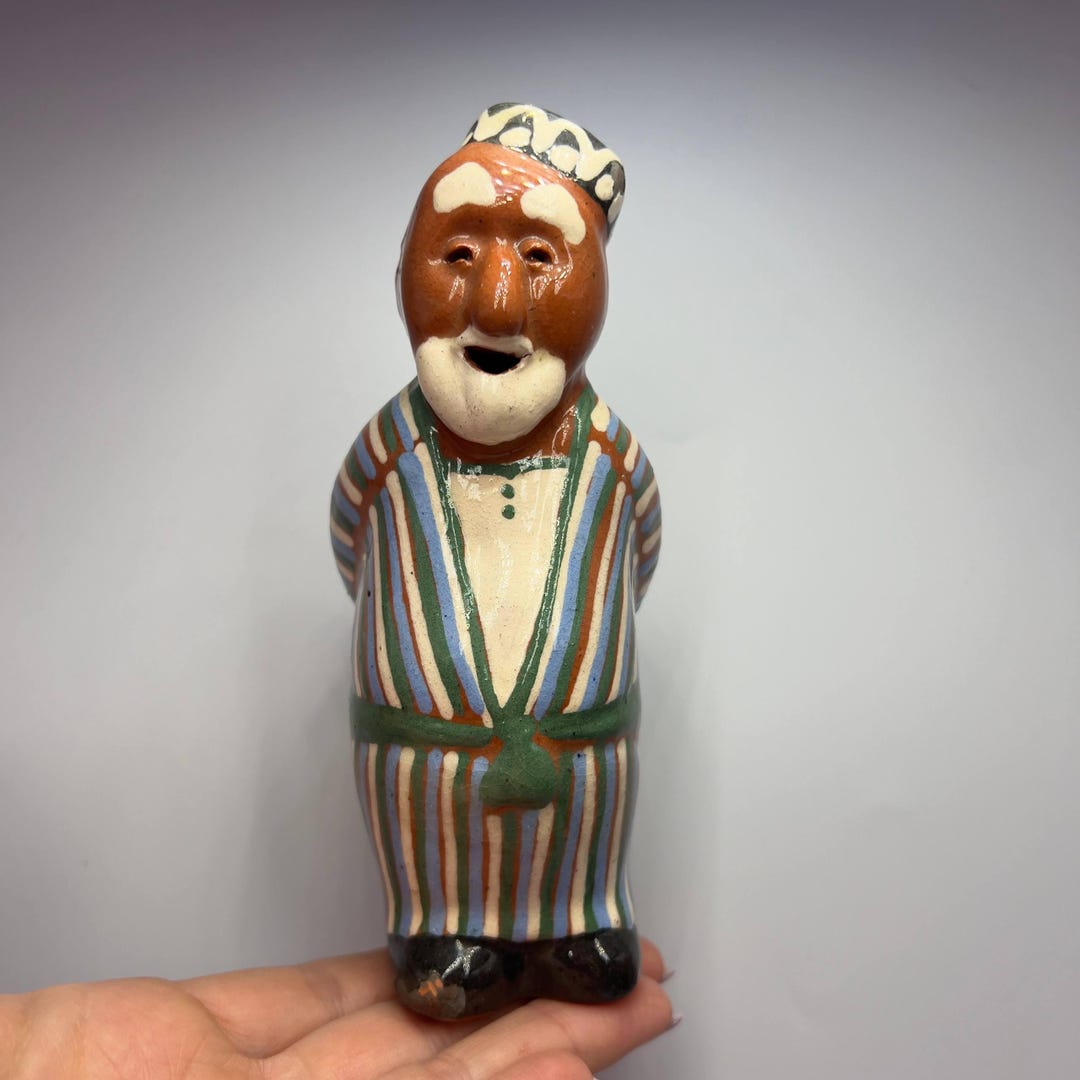 Vintage Uzbek Ceramic Babai Figurine Hand Painted Folk Art Statue - Etsy