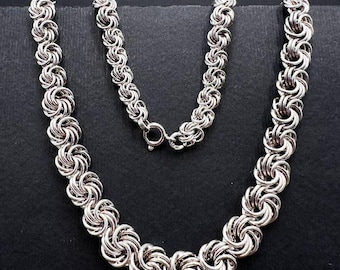 Vintage Sterling Silver Chain Necklace 925 Signed Heavy 19.69g