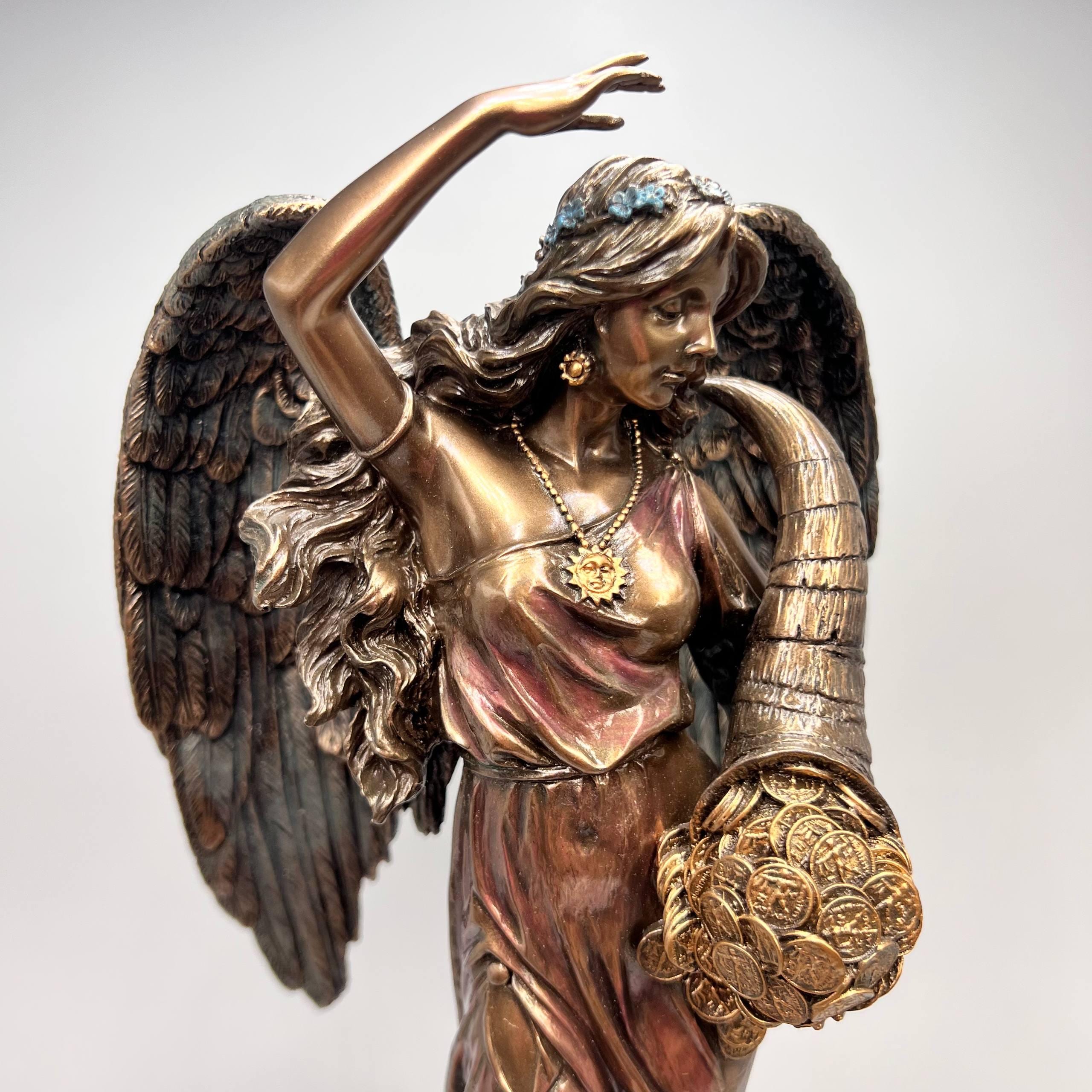 Fortuna Goddess Statue Cornucopia Bronze Finish Figurine 29 Cm - Etsy