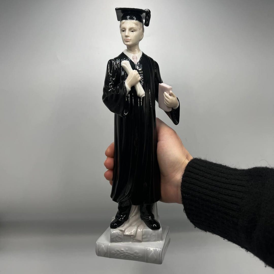 Porcelain Figure Statue Figurine Student Graduation Boy Pavone Brand ...