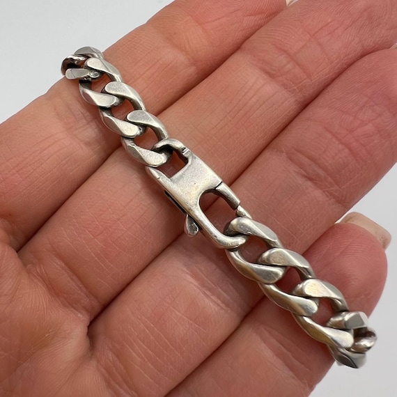 Vintage Sterling Silver 925 Chain Bracelet - Unisex Jewelry