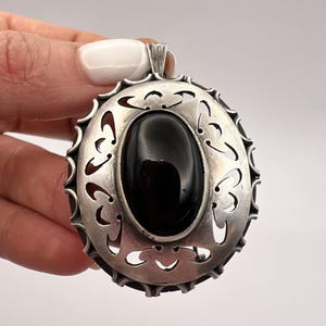 アクセサリー vintage silver925 onyx brooch Vintage Onyx Silver Brooch-silver Black Onyx Brooch-black