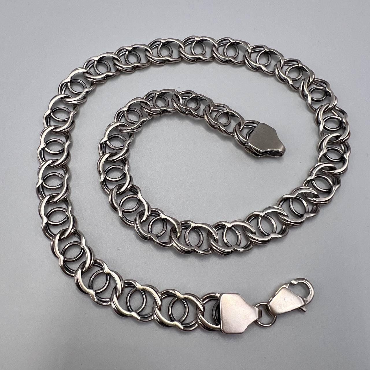 Chaîne Collier Homme En Argent Sterling 925 Massif - 29.4g - Style Belcher Vintage