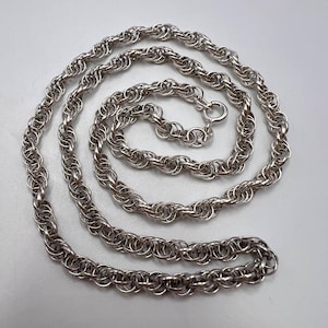 Vintage Sterling Silver 925 Women&#39;s Men&#39;s Jewelry Chain Necklace Marked 12.2 gr