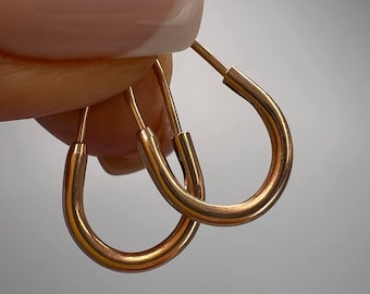 Vintage Rose Gold 585 14K Women&#39;s Jewelry Stud Earrings Signed 1.8gr