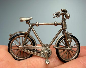 ヴィンテージ800シルバー2人乗り自転車ミニチュア - Etsy 日本