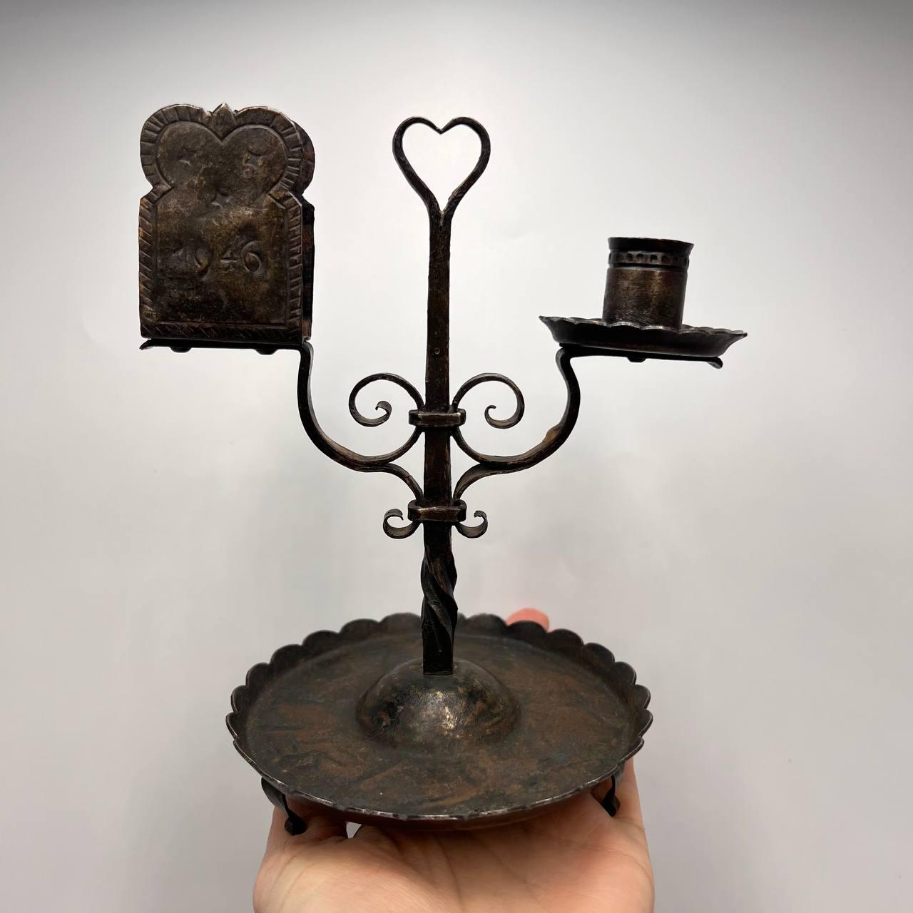 1946年製ヴィンテージドイツ製アイアンキャンドルホルダー（マッチ箱