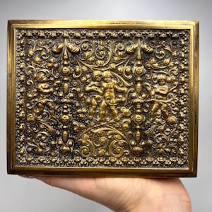 Erhard & Sohne Box/Vintage Jewelry Box/Art Nouveau Trinket Box/German Brass Box/Antique Brass Jewelry Box/Erhard Sohne Germany/Art Nouveau