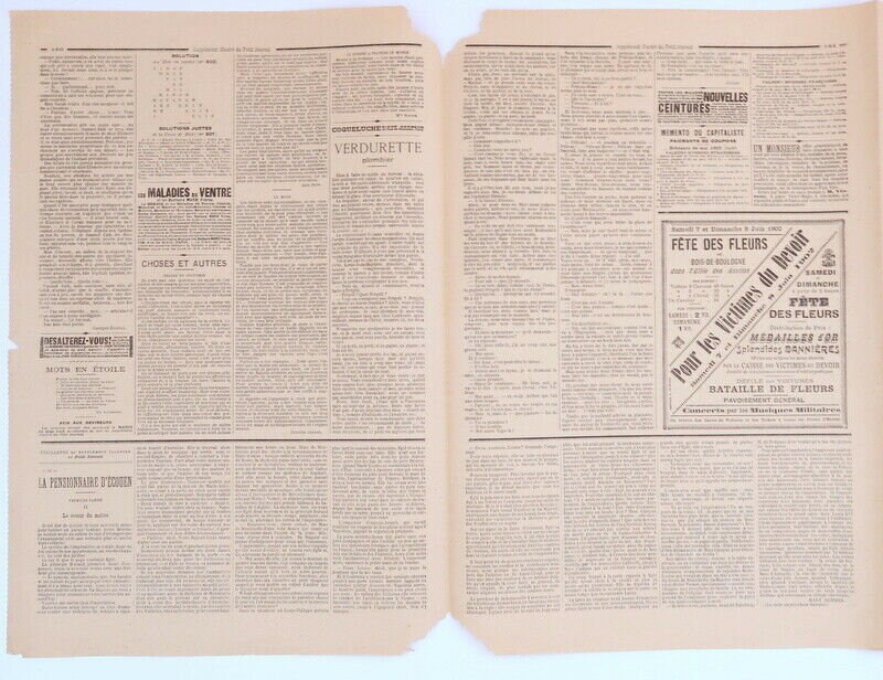 ル　プティ　ジャーナル　フランスアンティーク新聞 1902年アンティークフランス新聞「ル・プチ・ジャーナル