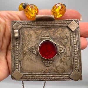Antique Yemenite Silver Hand Made Women&#39;s Jewelry Necklace Pendant Judaica