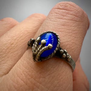 Vintage Silver Ring/Sterling Silver 925 Ring/Cat&#39;s Eye Stone Ring/Women&#39;s Fashion Jewelry/Size 6.5 Ring/Retro Gemstone Ring/Antique Jewelry