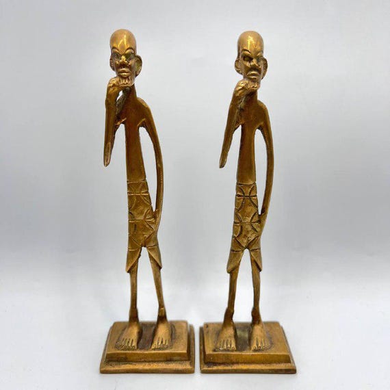 ヴィンテージブロンズアフリカ像：部族芸術の彫像、民族装飾 - Etsy 日本