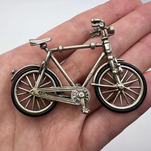 800シルバー自転車ミニチュアフィギュア、ヴィンテージ