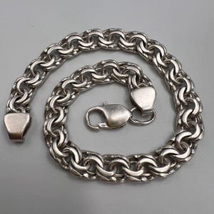 Vintage Sterling Silver 925 Chain Bracelet for Men&#39;s – Marked – 28.3g Jewelry Gift