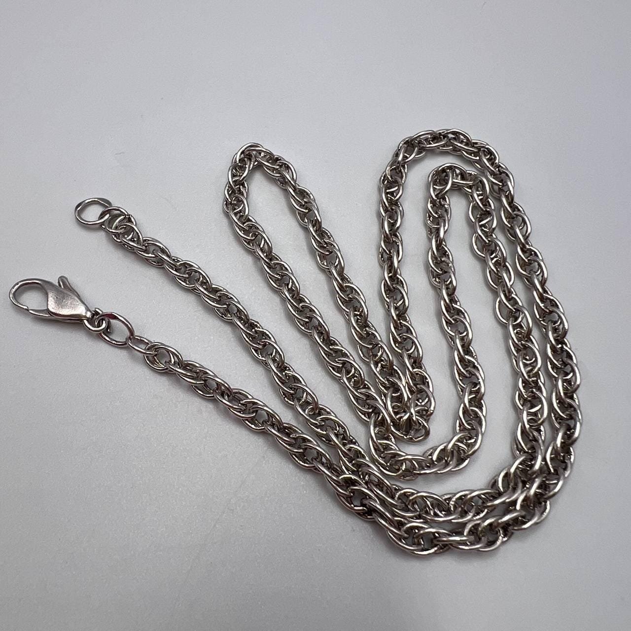 Collier Chaîne En Argent Sterling 925 Vintage - Bijou Signé 8,23 G - Pour Femme Ou Homme