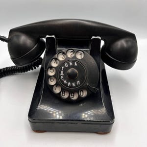 1940 Bell System Rotary Dial Telephone | Western Electric Black Desk Phone | Vintage Home Decor | Mid Century Working Antique Phone
