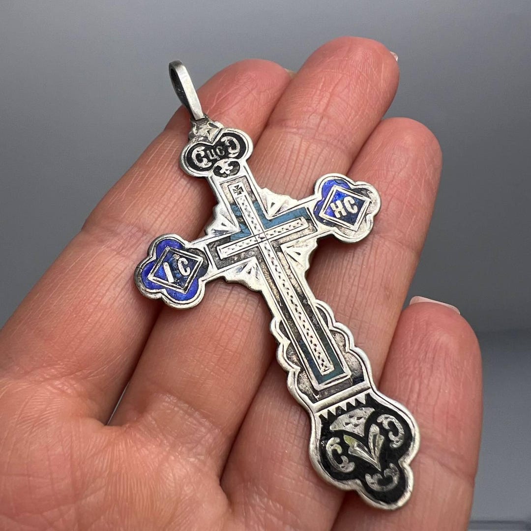 Jesus Chrst Sterlng Slver Greek Chrstan Orthodox Pendant, Greek Jesus Chrst Sterlng Slver Greek Chrstan Orthodox Pendant, Greek