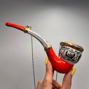 1975-1985 Period Vintage Porcelain Pipe/Smoking Pipe/Ukrainian Porcelain Pipe/Collectible Pipe/Vintage Tobacco Pipe/Porcelain Pipe City Sumy