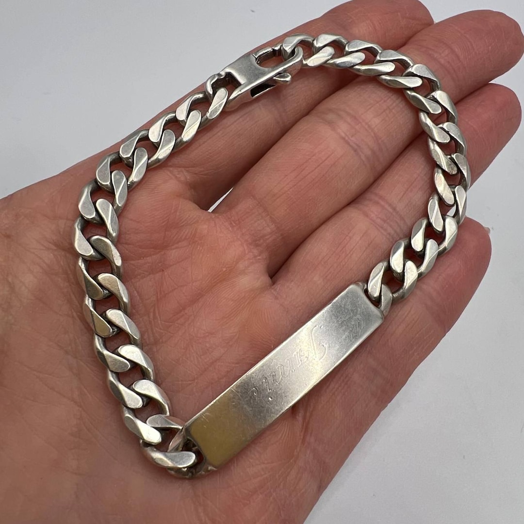 アクセサリー Vintage Silver Plate Chain Bracelet 925 s-l400.jpg