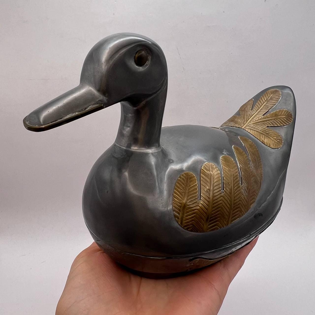 1970's Huge Vintage Figure Statue Duck Trinket Jewelry Box 1970's Huge Vintage Figure Statue Duck Trinket Jewelry Box