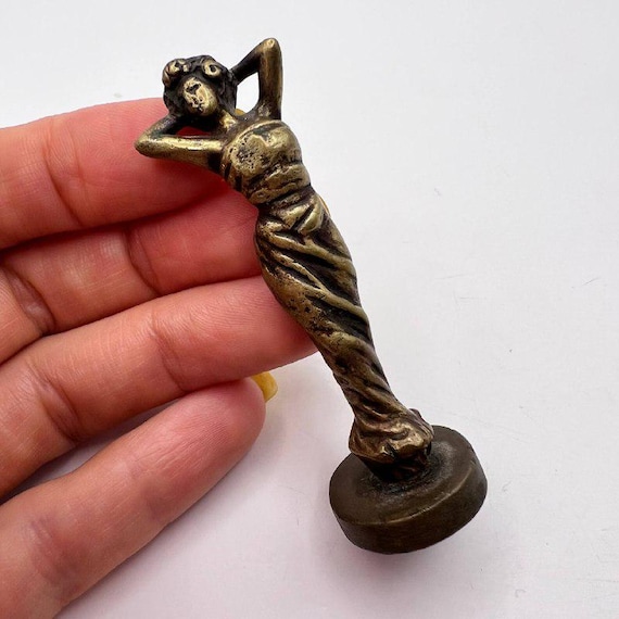 Antique Bronze Aphrodite Wax Seal Stamp: Art Nouveau Desk Decor