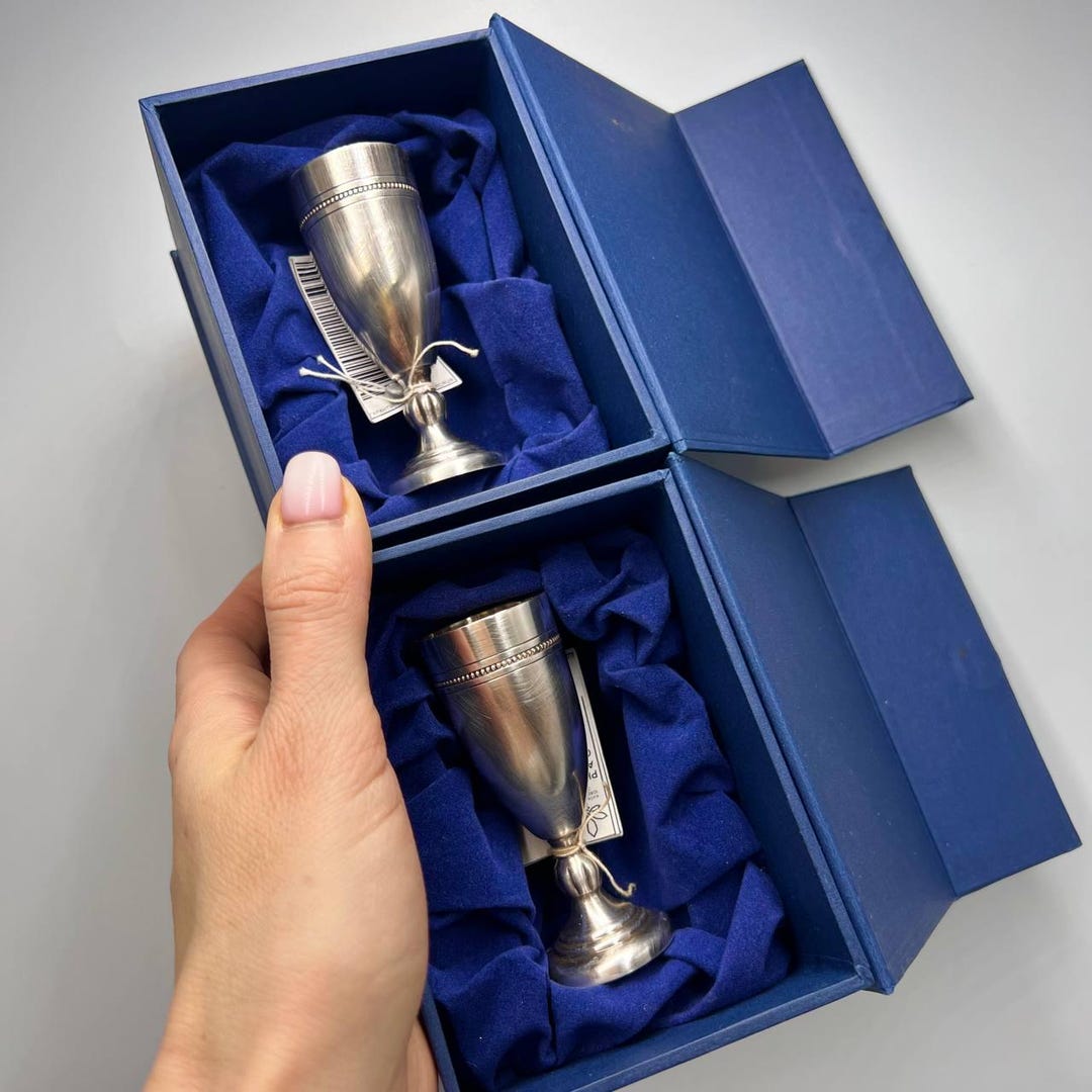 スターリングシルバー 925 コニャック ゴブレット ショットカップ ペア