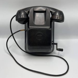 Vintage Phone/Bakelite Telephone/Retro Wall Phone/1957 Intercom/Black Bakelite Phone/Retro Communication Device