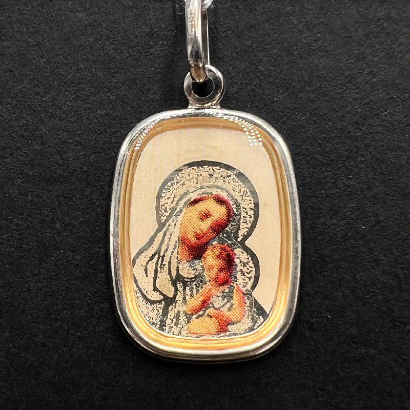 スターリングシルバー925 正教会アイコンペンダント 聖母マリア イエス