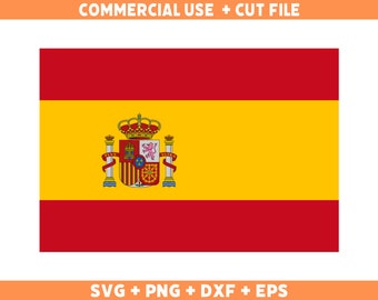Spain flag SVG Original colors, Spain Flag Png, Commercial use for print on demand, Cut files for Cricut, Cut files for silhouette SVG