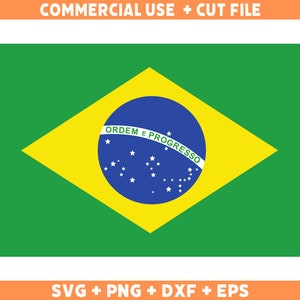 ブラジル国旗SVGオリジナルカラー、ブラジル国旗PNG、オンデマンド印刷の商用利用、Cricut用カットファイル、シルエットSVG用カットファイル