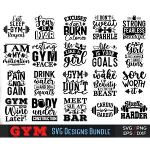 Training SVG-Bundle, Fitnessstudio Motivation SVG-Bundle, Fitness SVG, Fitnessstudio SVG, Sport SVG-Bundle, Fitnessstudio Sprüche svg, Fitnessstudio-Shirt svg, Sport-Shirt-Svg