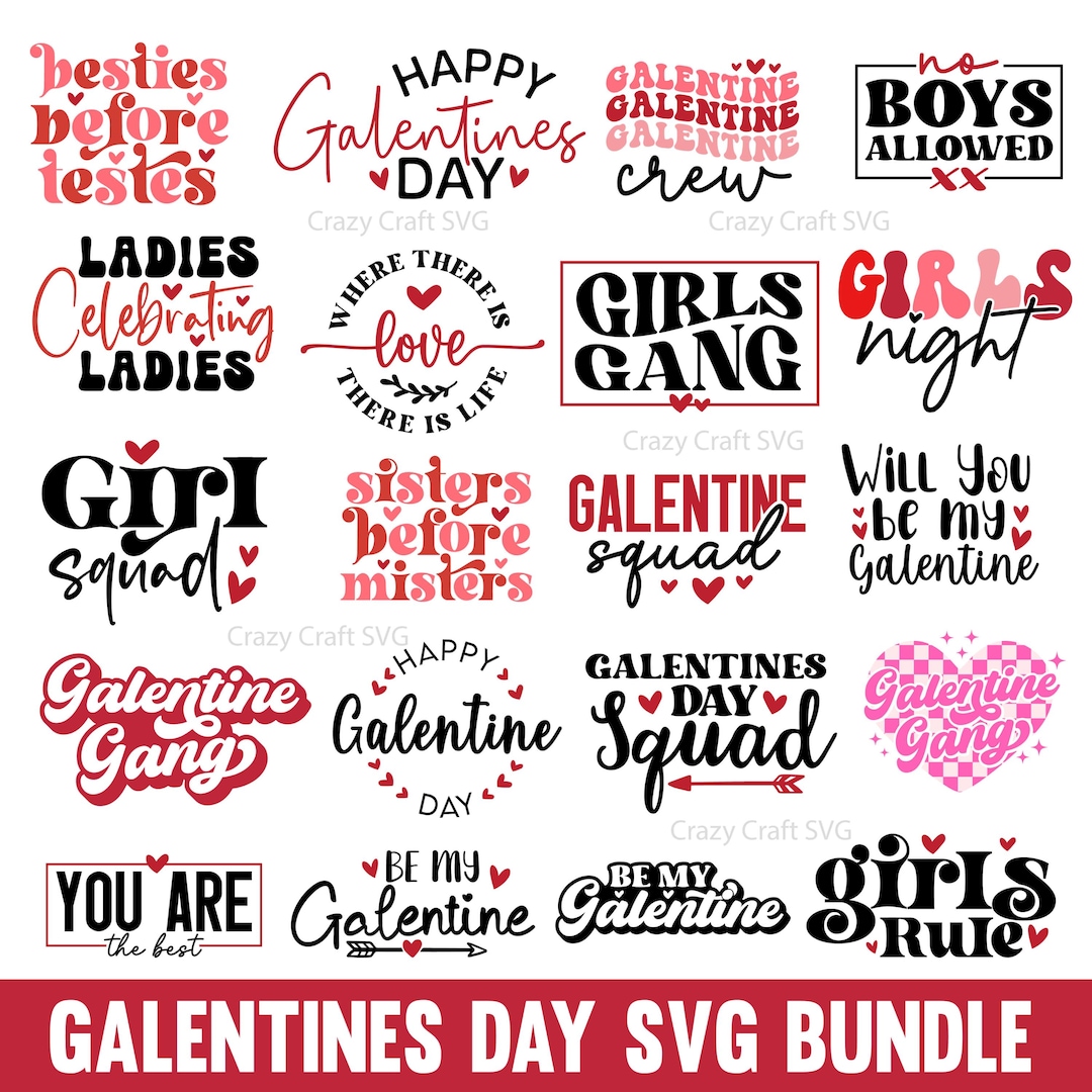 Galentines Day SVG Bundle, Galentines Svg for Shirts, Galentine Tshirt ...