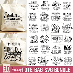 30 lustige Tragetasche SVG Bundle, Einkaufstasche SVG Bundle, Einkaufstasche Zitat svg, emotionale Gepäck svg, Retro Einkaufstasche svg, Markttasche svg, lustige Tasche