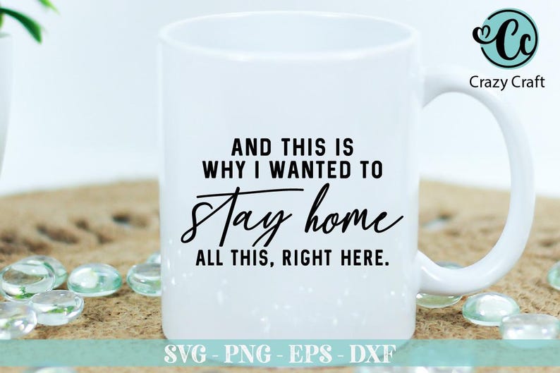 Puede incluir: Taza de cer&aacute;mica blanca con texto negro que dice "And this is why I wanted to stay home all this, right here."