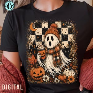 Ghostface Fall Coffee PNG, Spooky Halloween Ghost Shirt, Autumn Pumpkin Drink (Digital Download)