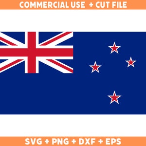 New Zealand flag SVG Original colors, New Zealand Flag Png, Commercial use for print on demand Cut files for Cricut Cut files for silhouette