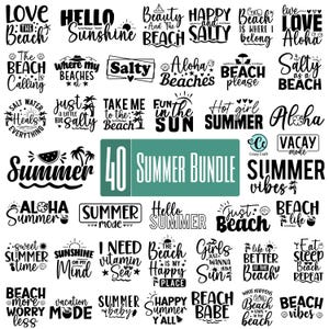 Summer SVG Bundle, Beach Quotes SVG, Summer Vibes PNG Bundle, Vacation Shirt Designs, Beach Life Cricut Files, Summer Sublimation Bundle