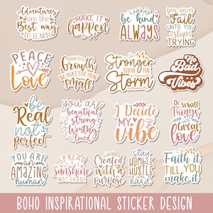 Boho Inspirational Sticker bundle, Inspirational Sticker bundle Png, BOHO Stickers Png, Inspirational Svg Bundle, Die Cut Sticker