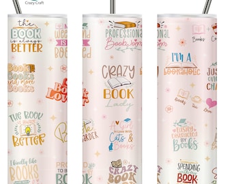 Book Tumbler Wrap PNG 20 oz Skinny Tumbler, Book quotes png, Reading Tumbler Wrap, Floral Book Lover Tumbler, Book lover tumbler design