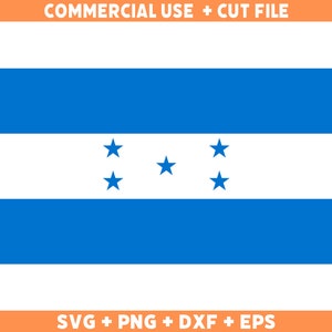 Honduras flag SVG Original colors, Honduras Flag Png, Commercial use for print on demand, Cut files for Cricut, Cut files for silhouette SVG