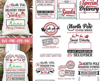 Santa Sack svg Bundle, Christmas Santa Sack svg, Christmas Express svg, North Pole Special Delivery svg, gift bag svg, cut files for Cricut