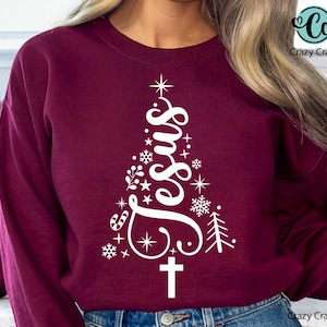 Jesus SVG PNG, Christian Christmas shirt png, Jesus Christmas Tree svg, Jesus svg, Christmas svg, Bible verse, Faith png, Digital