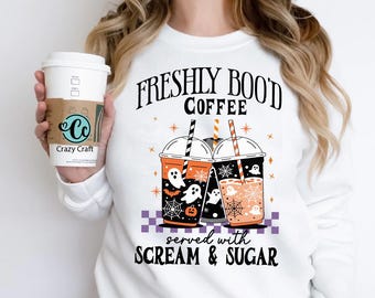 Halloween Coffee-Freshly Boo’d Coffee png, Freshly Boo’d Coffee PNG, Coffee PNG, Halloween PNG, Halloween Coffee Shirt, Spooky Season