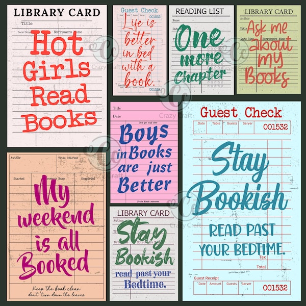 Library Card Phrase Library Quotes - Etsy