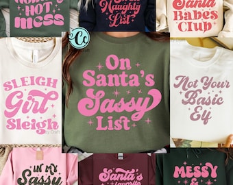 Christmas Sassy shirt SVG PNG Bundle, Funny Christmas Quote PNG Bundle, Christmas Sublimation design, Adult Humor png, Digital