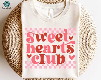 Sweet hearts club SVG, Sibling Valentine shirt svg, Little girl Valentine svg, Valentine's Gift Svg, Sweet Hearts Club Shirt