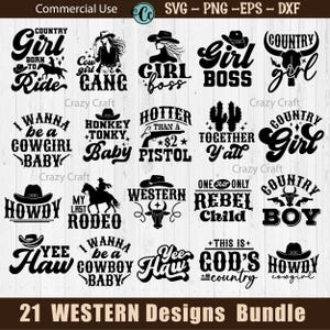 Cowboy Western Bundle, Western SVG Bundle, Cowgirl svg Bundle, Farmleben svg, Cowboy svg, Land Png, wilder Westen, Land SVG, Howdy svg