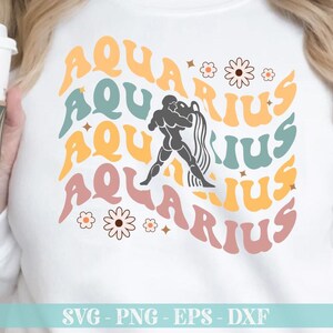 Aquarius shirt SVG, Funny Aquarius svg, Retro Aquarius, Zodiac Sign svg, Astrology Svg, Horoscope SVG, PNG, Cut File Cricut,  Silhouette.