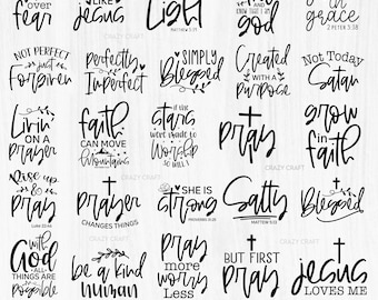 25 Christian SVG Bundle, Faith SVG Bundle, Christian SVG Bundle, Bible Verse svg, Religious svg, Jesus Svg, God Svg, Christian Cut Files